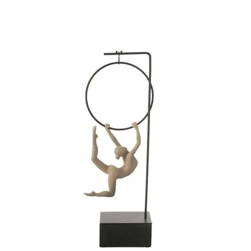 Gymnaste Cerceau Sur Socle "alpha" 48cm Beige et Noir
