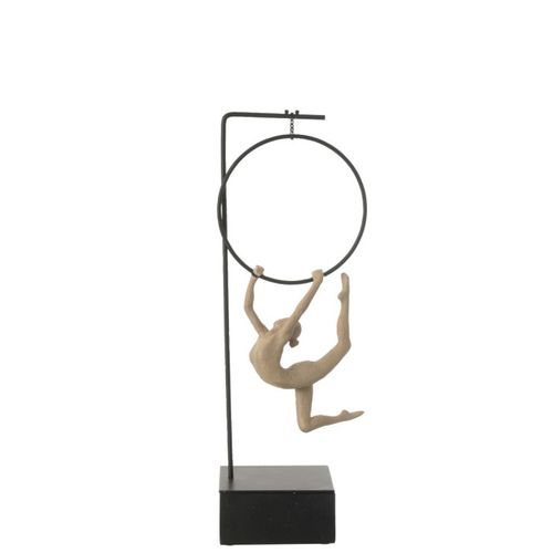 Gymnaste Cerceau Sur Socle "alpha" 48cm Beige et Noir