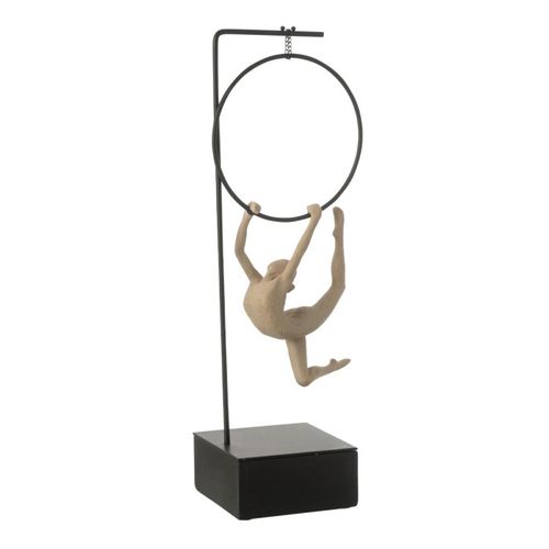 Gymnaste Cerceau Sur Socle "alpha" 48cm Beige et Noir