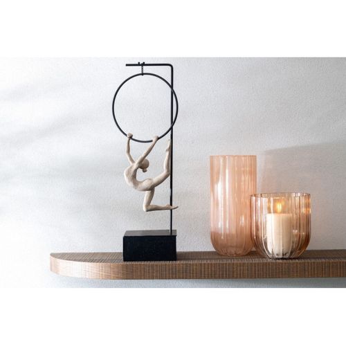 Gymnaste Cerceau Sur Socle "alpha" 48cm Beige et Noir