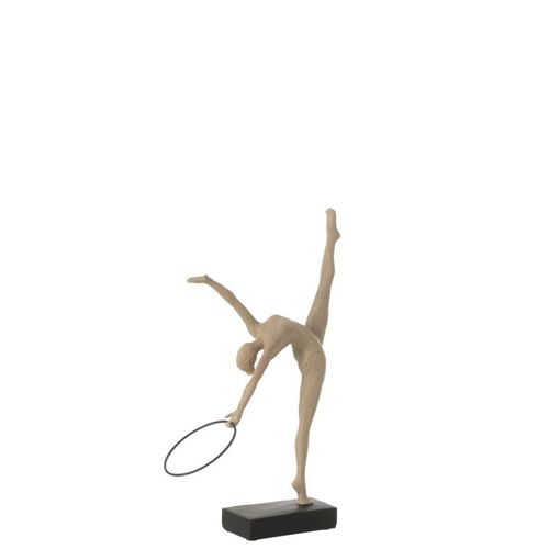 Gymnaste Cerceau Sur Socle "écart" 36cm Beige et Noir