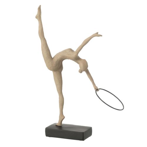 Gymnaste Cerceau Sur Socle "écart" 36cm Beige et Noir