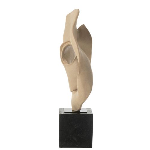 Déco Sur Socle En Résine "abstrait" 60cm Beige