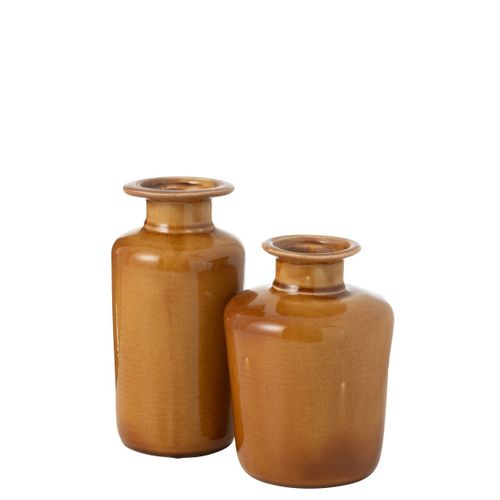 Vase Déco En Porcelaine "nova" 20cm Moutarde