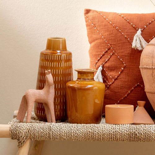 Vase Déco En Porcelaine "nova" 20cm Moutarde