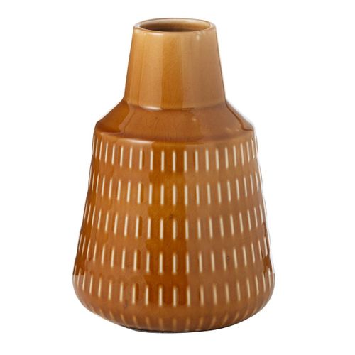 Vase Déco En Porcelaine "ria" 23cm Moutarde