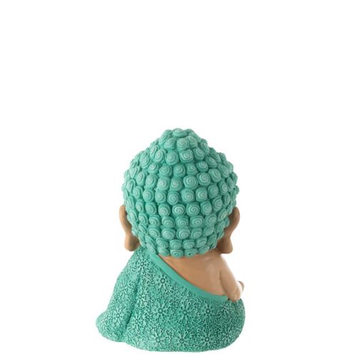 Statuette Moine Zen "toby" 19cm Bleu Azur