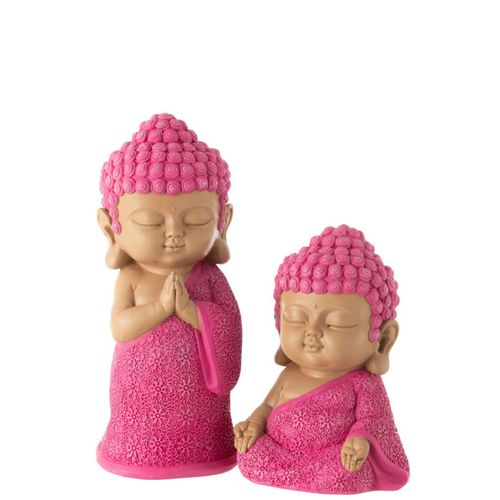 Statuette Moine Prière "toby" 32cm Rose