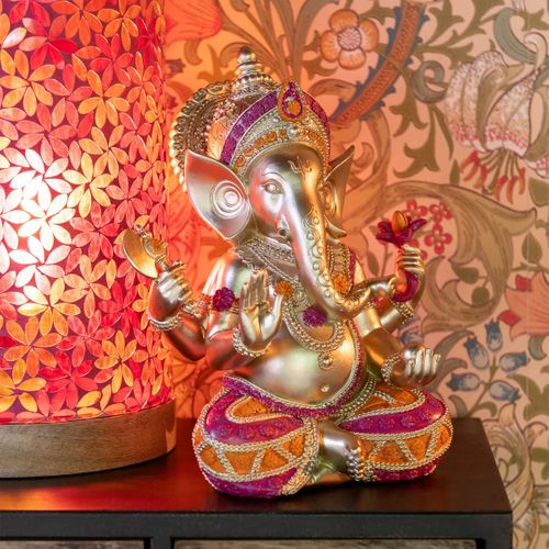 Statuette Déco En Résine "ganesha" 28cm Multicolore
