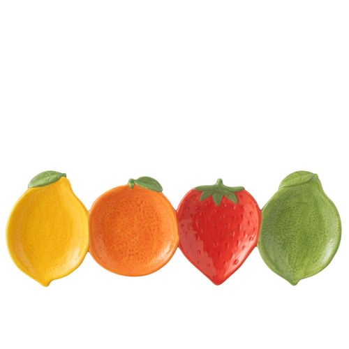 Coupelle Déco En Dolomite "fruits" 37cm Multicolore