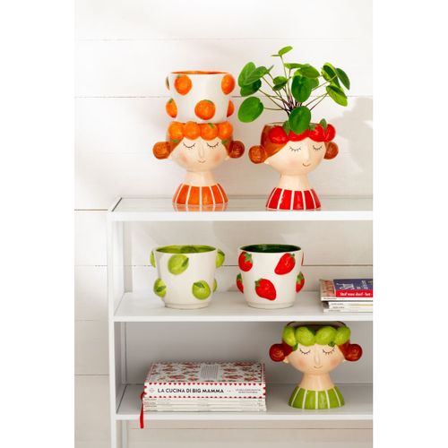Cache-pot En 2 Parties "fille Fraise" 30cm Multicolore