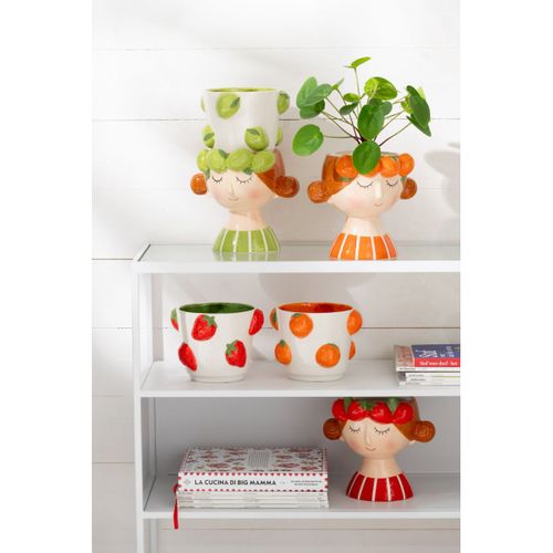 Cache-pot En 2 Parties "fille Fraise" 30cm Multicolore