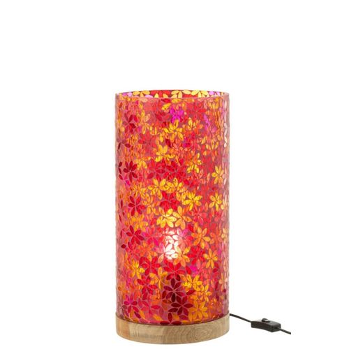 Lampe à Poser Mosaïque En Verre "fleur" 45cm Multicolore