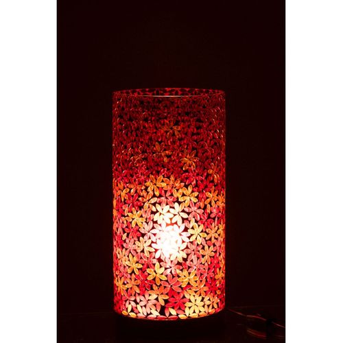 Lampe à Poser Mosaïque En Verre "fleur" 45cm Multicolore