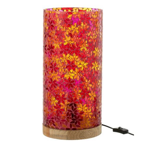 Lampe à Poser Mosaïque En Verre "fleur" 45cm Multicolore