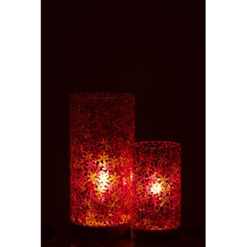 Lampe à Poser Mosaïque En Verre "fleur" 45cm Multicolore