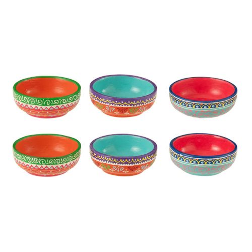 Lot De 6 Coupelles En Terre Cuite "mumbai" 8cm Multicolore