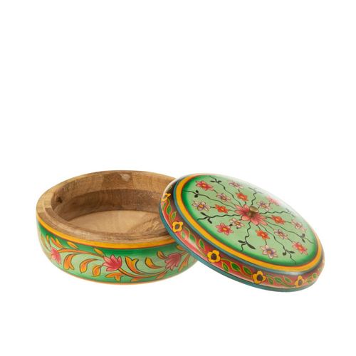 Boîte Déco En Bois "mumbai" 20cm Multicolore
