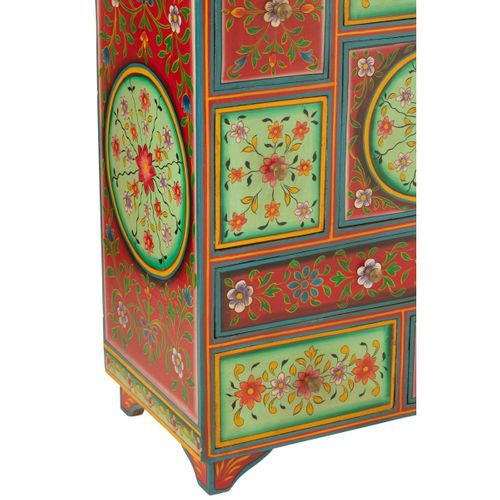 Commode 7 Tiroirs En Bois "mumbai" 65cm Multicolore