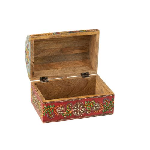 Boîte Déco En Bois "delhi" 23cm Multicolore