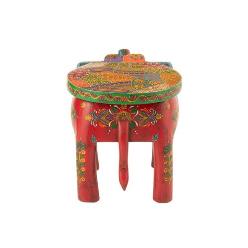 Tabouret Éléphant En Bois "delhi" 35cm Multicolore