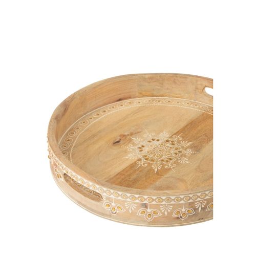 Lot De 2 Plateaux En Bois "perle Du Sahara" 40cm Naturel