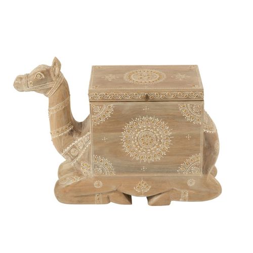 Coffre Chameau En Bois "perle Du Sahara" 69cm Naturel