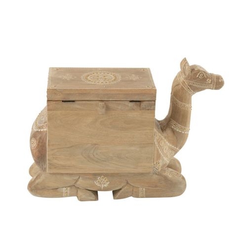 Coffre Chameau En Bois "perle Du Sahara" 69cm Naturel