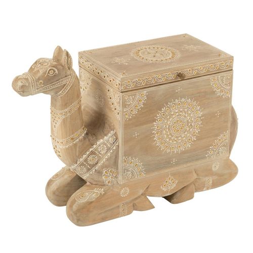 Coffre Chameau En Bois "perle Du Sahara" 69cm Naturel