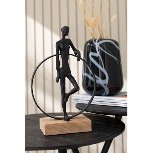 Statuette Déco Femme "anneau" 32cm Noir