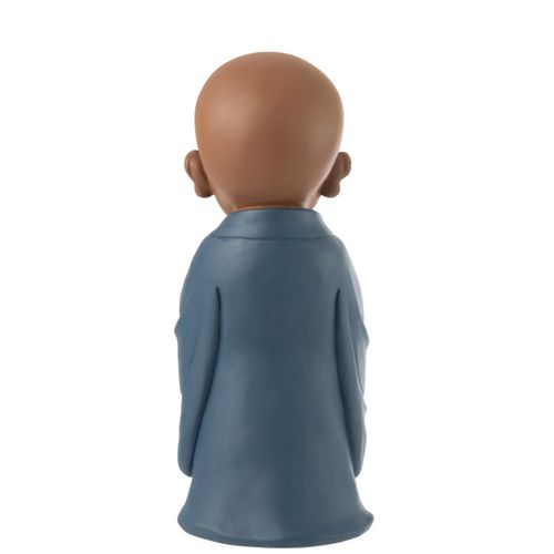 Statuette Moine Prière "grady" 32cm Bleu