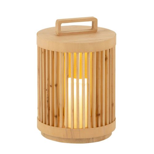 Lampe à Poser à LED En Bois "cylindrique" 36cm Naturel