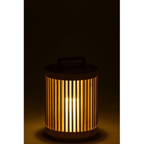 Lampe à Poser à LED En Bois "cylindrique" 36cm Naturel