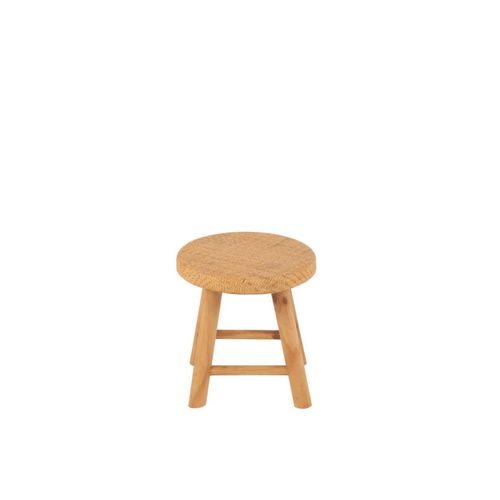 Tabouret Rond Cannage En Rotin "malinda" 29cm Naturel