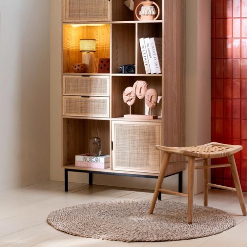 Tabouret Cannage En Rotin "malinda" 46cm Naturel