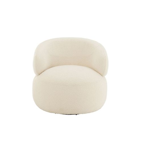 Fauteuil Pivotant Rond "cosy" 85cm Écru