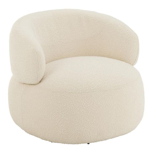 Fauteuil Pivotant Rond "cosy" 85cm Écru