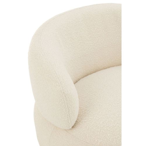 Fauteuil Pivotant Rond "cosy" 85cm Écru