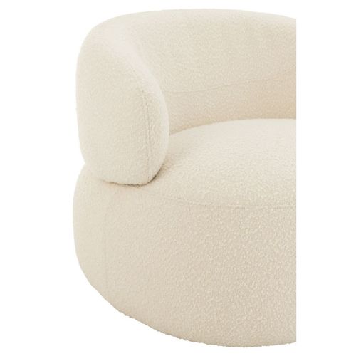 Fauteuil Pivotant Rond "cosy" 85cm Écru
