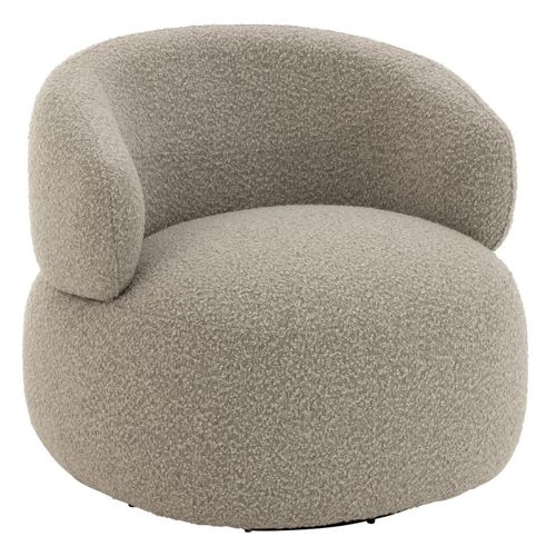 Fauteuil Pivotant Rond "cosy" 85cm Taupe