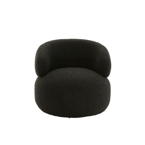 Fauteuil Pivotant Rond "cosy" 85cm Noir