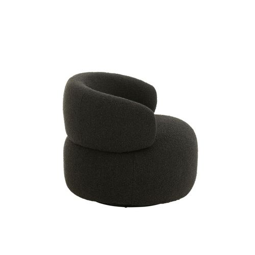 Fauteuil Pivotant Rond "cosy" 85cm Noir