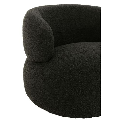 Fauteuil Pivotant Rond "cosy" 85cm Noir