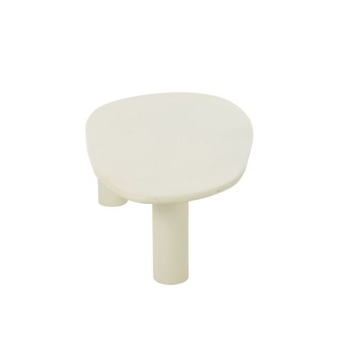 Table Basse Bois Design Épuré Contemporain - 59x108x33 Cm - Blanc Cassé
