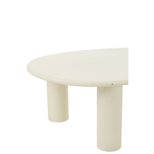Table Basse Bois Design Épuré Contemporain - 59x108x33 Cm - Blanc Cassé