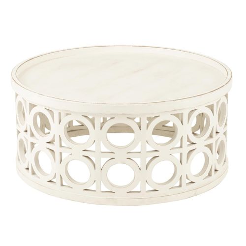 Table Basse Sculptée "charity" 78cm Blanc