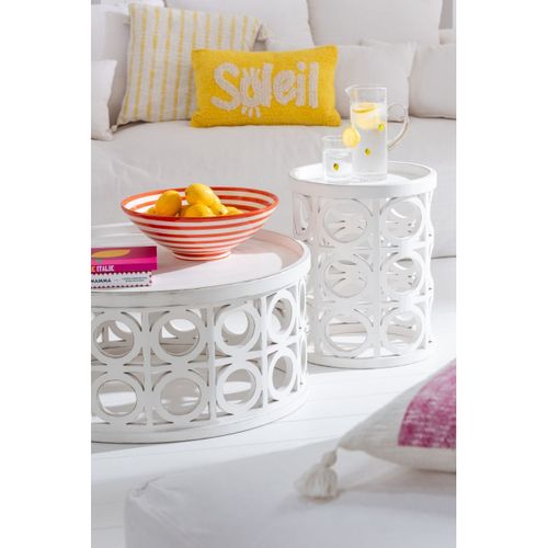 Table Basse Sculptée "charity" 78cm Blanc