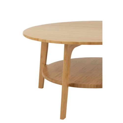 Table Basse Ronde En Bambou "johnnie" 80cm Naturel