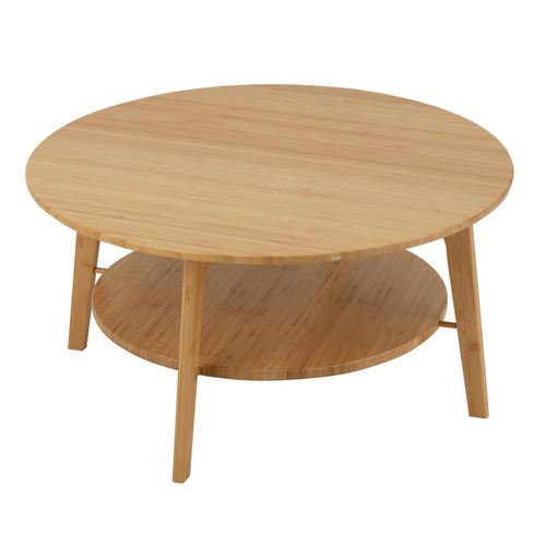 Table Basse Ronde En Bambou "johnnie" 80cm Naturel