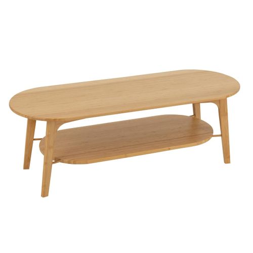 Table Basse Ovale En Bambou "johnnie" 120cm Naturel